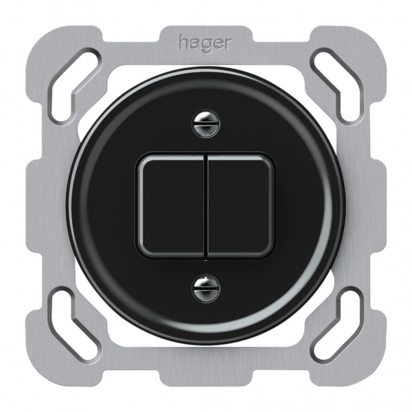 UP-Druckschalter origin Sch 1 (3+3) 77×77mm schwarz 