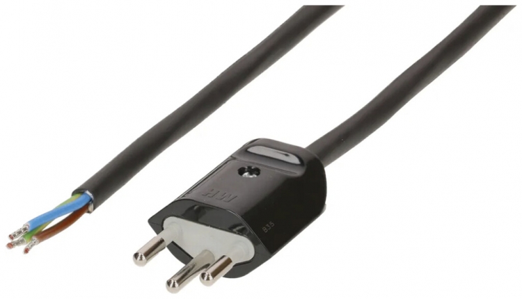 Cavo d'apparecchio MAX HAURI Td 3×1mm² 5m nero spina T12 