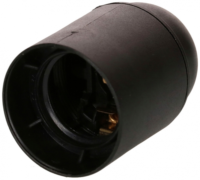 Fassung E27 Kunststoff M10×1 schwarz mit Glattmantel 