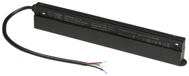 Alimentation LED SLV Intrack rail conducteur 272W 48V DALI 268mm noir 