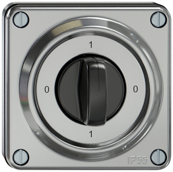 Interrupteur rotatif ENC ELEMENT SNAPFIX® 1P 16A 400V 0-1-0-1 alu 