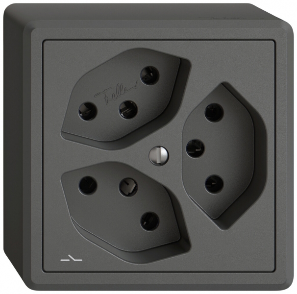 Prise AP EDIZIO.liv SNAPFIX® 3×T13 1×S grf 
