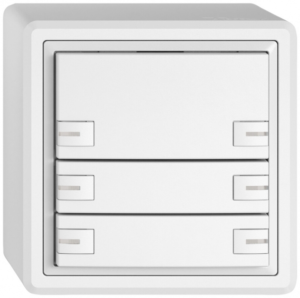 Poussoir KNX RGB AP EDIZIO.liv SNAPFIX® capteur temp.RGB-LED 6× comm.1T bc 