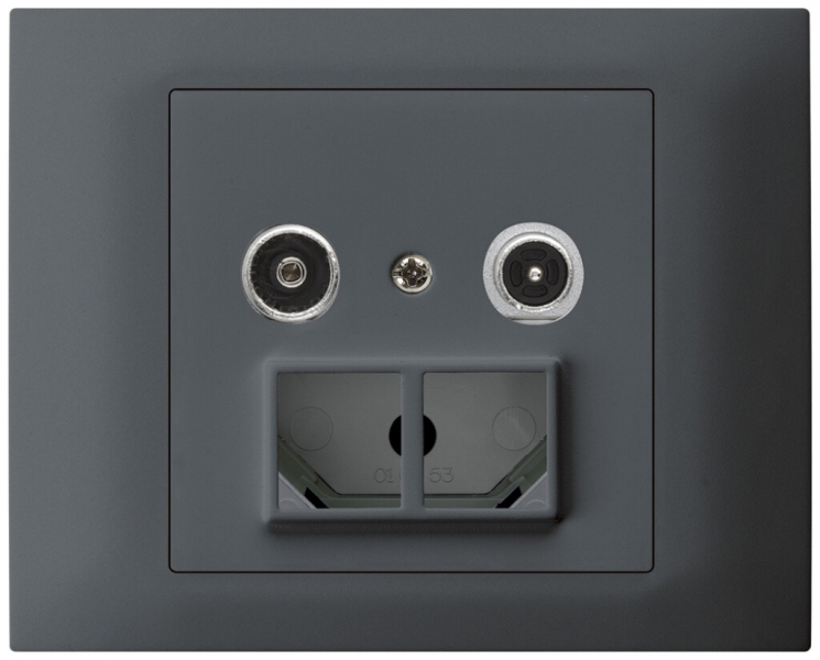 Presa multimedia INS kallysto R-TV mont.T, 19dB, 2GHz antracite 