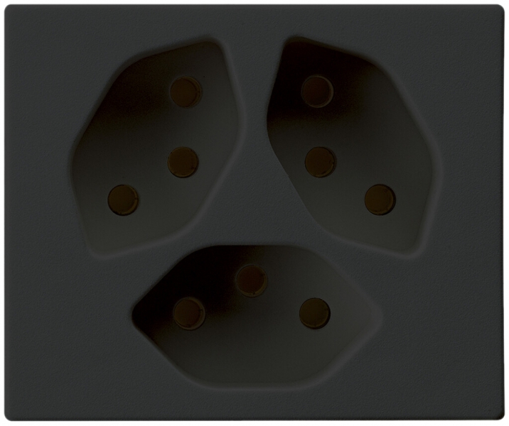 Prise FLF Hager 3×type 13 D noir 