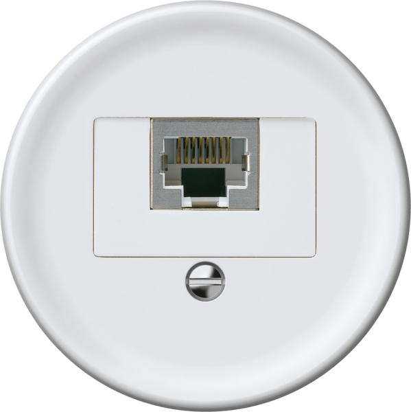 Boîte de raccordement origin RJ45 8(4) cat.6 droit blindé 60×60mm blanc 