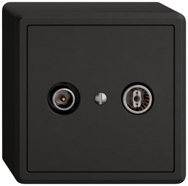 AP-Antennendose TV-R EDIZIO.liv SNAPFIX® Durchgangsdose 11dB sz 