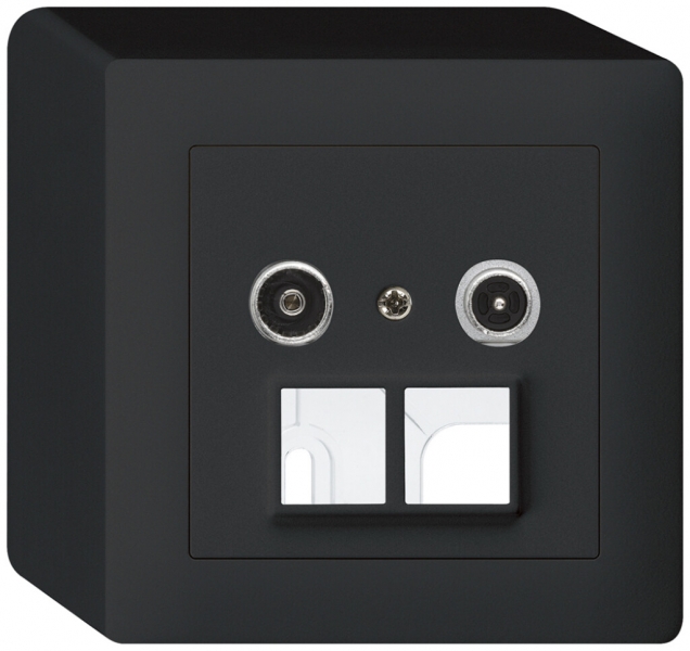 Prise multimédia AP kallysto R/TV 23dB 2GHz noir 