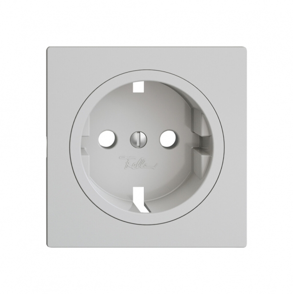 Kit frontale Feller EDIZIOdue per presa Schuko 60×60mm grigio chiaro 