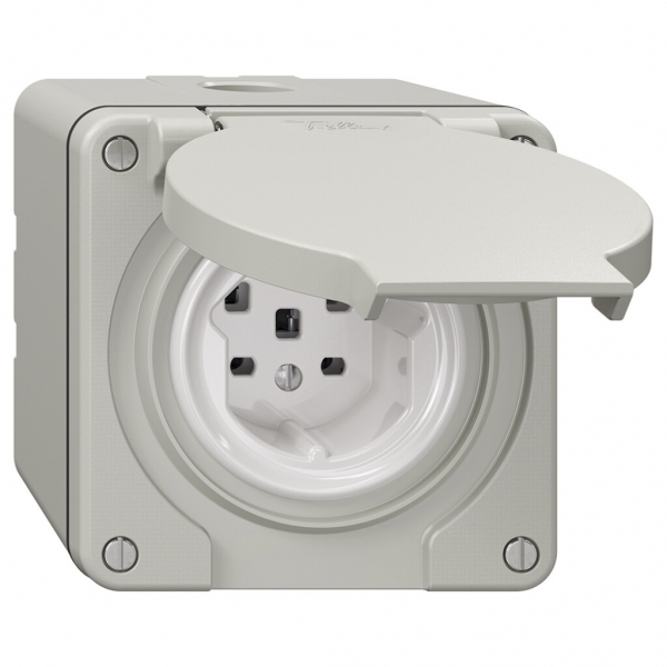 Presa NAP NEVO, 1×T25, IP21, grigio chiaro 