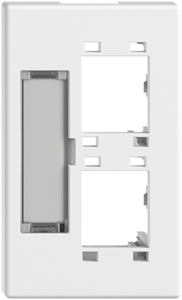 EB-Montageset Feller FLF 3/5, für 2×RJ45 freenet, Auslass gerade, weiss 
