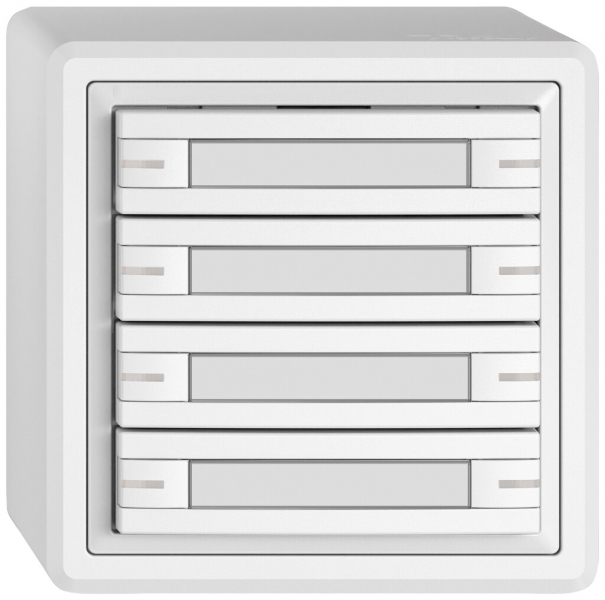Poussoir KNX RGB AP EDIZIO.liv SNAPFIX® capteur temp.RGB-LED étiqu.8×com.1T bc 