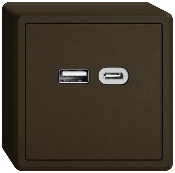 Prise de charge USB AP EDIZIO.liv SNAPFIX® 230VAC 18W 1×USB A 1×USB C br 