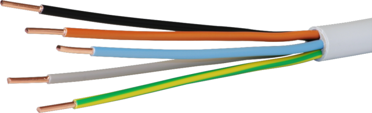 Installationskabel FE0 5×4mm² 3LNPE grau Dca Eine Länge