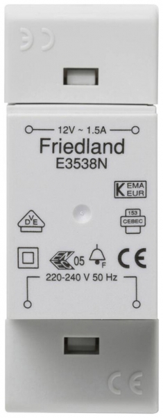 REG-Klingeltransformator Honeywell E3538N 12VAC 1.5A 