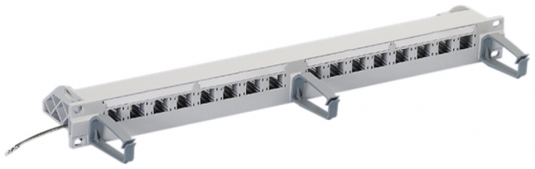 Panneau de distribution 19" 1UH 16p/s, cat.6A gris vide R&M 