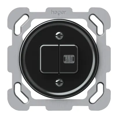 Interruttore a pulsante luminoso INC origin sch 1 (3+3) 1×LED 77×77mm nero 