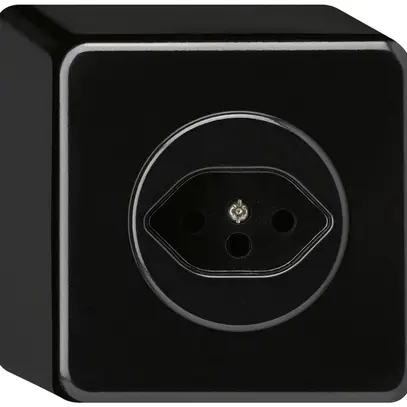 Prise AP basico type 13 noir h=54mm 