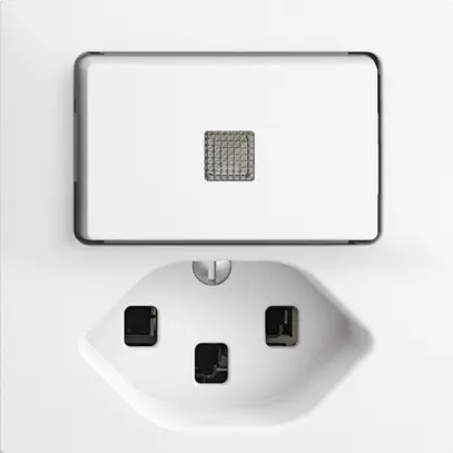 Combinazione lum.A-R/1L+T23 bianco EDIZIOdue, con lente, LED giallo 