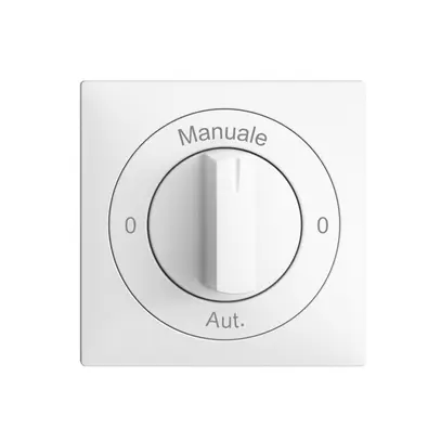 Kit front. 0-Manuale-0-Aut. EDIZIOdue bianco 60×60mm per interr.rot 