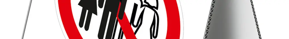 Dachaufsteller CIMCO "Personengruppen verboten" 300×500mm 
