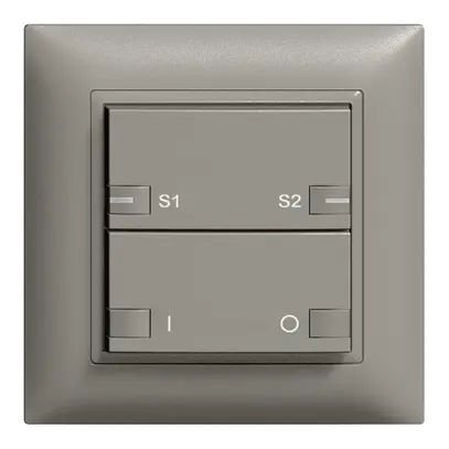 Tasto INC ZEP ON-OFF scena 1c/2t staz.centr/sec. EDIZIOdue grigio scuro 