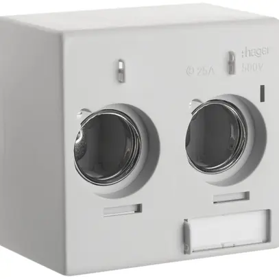 Portafusibile AP weber.uniline 2×25A DIN2 con copertura 