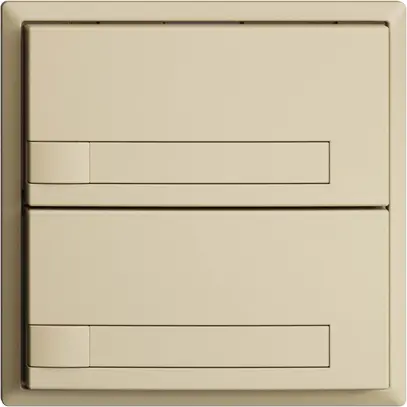 Poussoir ENC KNX 2× EDIZIOdue vanille RGB sans LED avec insert papier 