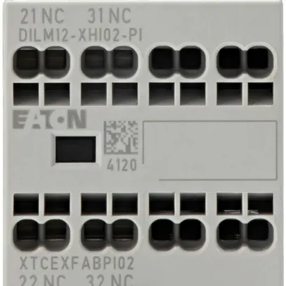 Contact auxiliaire Eaton, 2P, Ith=16A, 2O, fixation frontale, bornes Push-in 