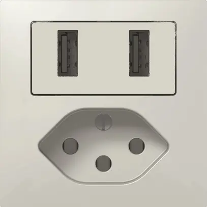 Presa di carica USB+T13 SIDUS E 240V max.2400mA bianco 