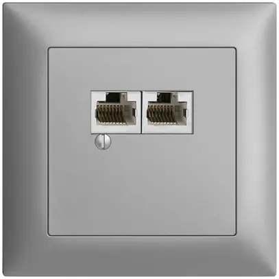 Scatola INC 2×RJ45/s 4P sep. EDIZIOdue R&M swissline silver 