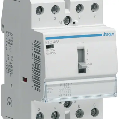 Contattore AMD Hager 230VAC 3Ch 0R 25A funzione giorno/notte senza ronzio 2UM 