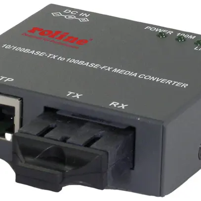 Convertitore ROLINE Fast Ethernet 1×RJ45 10/100BASE-TX ↔ 1×SC 100BASE-FX 