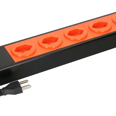 Prise multiple MH POWER LINE 16A 6×T23 3m noir-orange 