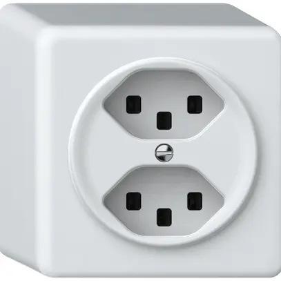 Prise AP origin 2×type 23 16A 230V 88×88×54mm blanc 