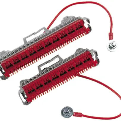 Réglette de mise à terre R&M 10DA 2×0.65mm, liaison en bas 