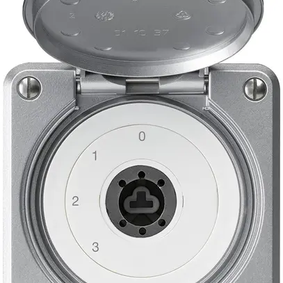 UP-Schlüsselschalter robusto IP55 mit Klappdeckel ohne Zylinder S5/1P aluminium 