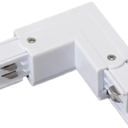 Raccord à équerre DOTLUX 90° triphasé gauche blanc 