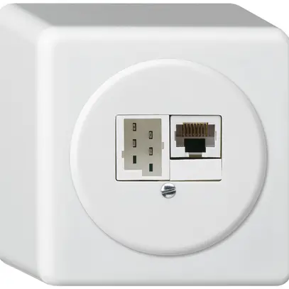 Scatola di raccordo AP basico 1×RJ45u+1×TT83 bianco 