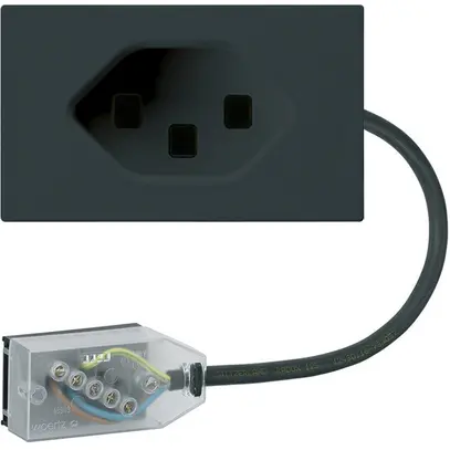 Presa INS 1×tipo 23 Hager FLF per cavo piatto Technofil L1 nero 