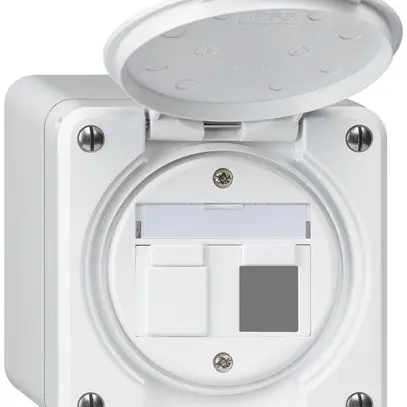 Kit di montaggio AP robusto IP55 piatto bianco per 2×Keystone 