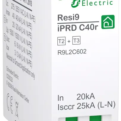 Module enfichable Resi9 iPRD C40r type 2+3 N-PE TN-S TT 1 230V 1UM 