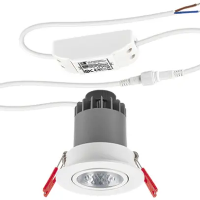 Downlight LED INC ESYLUX ALICIA DALI, 9W 3000K 610lm Ø75/68mm IP20, blanc 