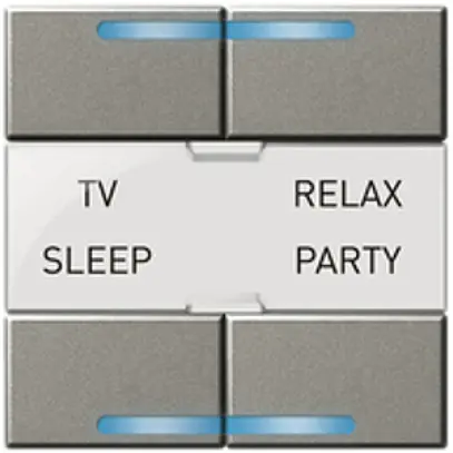 Pulsante per scena INC MyHOME magnesio, 4 volte bus-SCS 