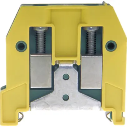 Borne de terre joignable Woertz Ex 4…10mm² vis 2×1 rail DIN 35mm vert/jaune 
