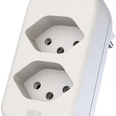 Fiche multiple MAX HAURI ADAPT SPLIT 10A 2×T13 blanc 