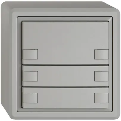 Pulsante KNX RGB AP EDIZIO.liv SNAPFIX® sensore temp.s.LED 6× com.1T grc 