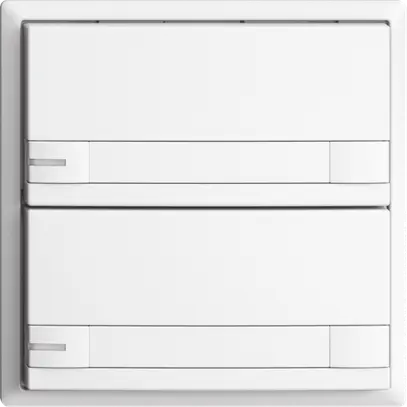 Poussoir ENC KNX 2× EDIZIOdue colore blanc RGB avec LED avec insert papier 