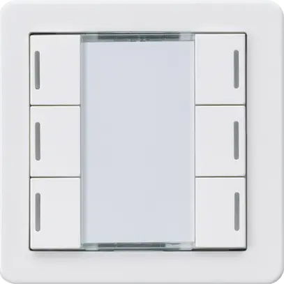 Poussoir Hager basico A KNX sextuple LED blanc 