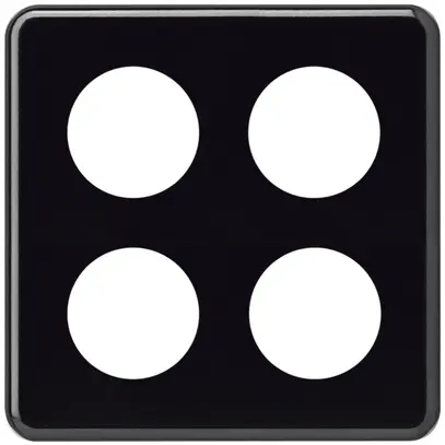 Placca di copertura basico 2×2 4×Ø43mm nero 